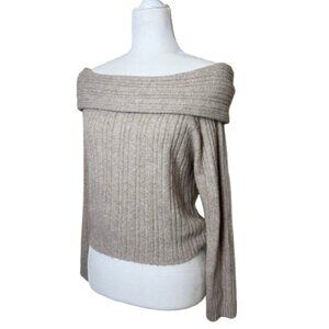 WILD FABLE Super Soft Off Shoulder Sweater Cable Tan color Size Small